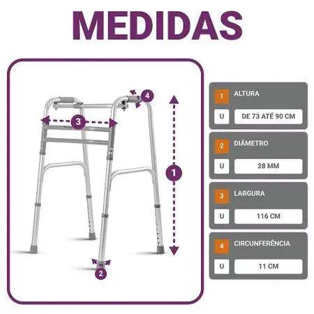 ANDADOR HIDROLIGHT ART/FIXO 3 BARRAS 150KG
