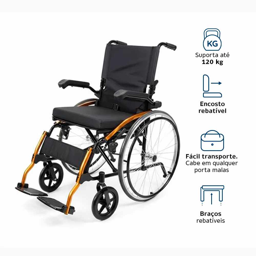 CADEIRA RODAS DELLAMED D600 POP ALUMINIO 120KG